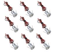 Aiboo Luci a LED da 12 V per vetrinette, 9 confezioni di mini faretti da incasso con cavo cablato e connettori per interni, armadietti, librerie, scale Luce bianca diurna.