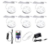AIBOO Luci Per Armadi A Led, Set Di 4 Completi Inclusi Tutti Gli Accessori, Alluminio, 12,00 Watt 12,00 Volt 6 Giorni Bianco 6000K