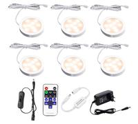 AIBOO Luci Per Armadi A Led, Set Di 4 Completi Inclusi Tutti Gli Accessori, Alluminio, 12,00 Watt 12,00 Volt 6 Bianco Caldo 2700 K
