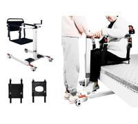 AIBOTY Sedia di Trasferimento con Sollevatore Manuale per Pazienti, Regolabile in Altezza/Larghezza, Ausilio di Sollevamento Portatile per Disabili, Sedia di Trasporto con Comoda da Letto