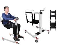 AIBOTY Sedia per Il Trasferimento dei Pazienti Regolabile in Altezza 4 in 1 con 4 Ruote, Sedia Elevabile Multifunzionale per Uso Domestico, per Anziani e per Supporto alla Mobilità