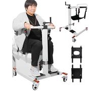 AIBOTY Sollevatore per Pazienti 4 in 1, Regolabile in Altezza/Larghezza, Sedia a Rotelle Portatile per Trasferimento in Auto, Sollevatore di Trasferimento per Disabili, Carrozzina da Letto