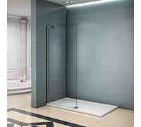 AICA 70x200cm Box Doccia Parete Walk In Con Vetro Trasparente Easyclean 8mm+Barra 45cm