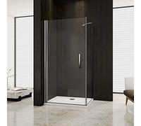 Aica 70x80cm box doccia angolare cabina doccia apertura battente vetro temperato trasparente anticalcare alto 195cm lato fisso