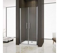 Aica 80x195cm box doccia nicchia cabina doccia apertura battente vetro temperato trasparente anticalcare