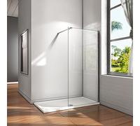 AICA 80x200cm Box Doccia Parete Walk In Con Vetro Trasparente Easyclean 8mm+Barra 73-120cm