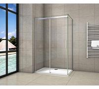 AICA BOX CABINA DOCCIA 110x80cm CRISTALLO TEMPERATO VETRO 8 MM EASYCLEAN ANTICALCARE H.195cm