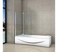 Aica box doccia 90x140cm sopravasca parete per vasca mobile 180°6mm Vetro