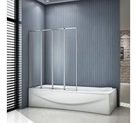 Aica Italy Box Doccia Sopravasca Parete Da Vasca Pieghevole A Libro 180 Gradi 100x140cm 4 Ante