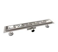 AICA ITALY Canaletta per Doccia in Acciaio Inox, Canale di Scarico a Pavimento 70cm, Canale di Scolo con Sifone e Filtro, Griglia con Disegno di Cavi Ponti, Rettangolo