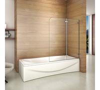 AICA ITALY Parete da Vasca Box Doccia Sopravasca Due Ante Movibili Vetro Temperato 5mm Larga 100cm Alta 140cm