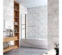 Aica Italy Parete Vasca Box Doccia Sopravasca Da Bagno Larga 100 cm Con Due Ripiani e Anta Mobile con Rotazione di 240 Gradi