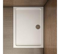 AICA ITALY Piatto Doccia Rettangolare Ultraslim 3cm Rinforzato 80x70cm con Sifone Pilettone e Tubo Flessibile
