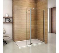 Aica parete per doccia walk-in 60cm munita di paretina mobile 30cm e barra stabilizzatrice tagliabile 90cm