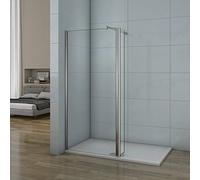 Aica parete per doccia walk-in 70cm munita di paretina mobile 30cm e barra stabilizzatrice regolabile 70-120cm