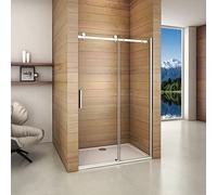 Aica Porta Doccia Per Nicchia Anta Scorrevole Ingresso Laterale In Vetro 6mm Temperato Trasparente Telai In Alluminio Cromato Lucido 120x195cm