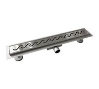 AICAIT Canaletta Scarico Doccia Canalina Scarico Doccia a Pavimento typo Wave in Acciaio Inossidabile per Box Doccia Bagno Piscina Drenaggio 80 cm