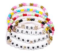 AICase 4 Braccialetti dell'Amicizia Bad Bunny Merch,Gadget Impilabili | Bracciali Elastici in Perline per Amanti della Musica | Gioielli per Fan di Bad Bunny, Regalo di Compleanno Ideale.