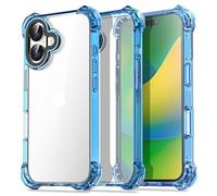 AICase Bounce Custodia per iPhone 16 Blu Trasparente, Antiurto Carina Ragazza Adolescente Donna Trendy Preppy Retro Colorato Estetica Custodia Protettiva