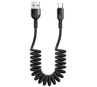 AICase Cavo Retrattile USB Tipo C,cavo a spirale di tipo C per auto, ricarica e sincronizzazione dati, cavo di ricarica USB C per Galaxy S9 S8 Note 8, Pixel, LG V30 G6, OnePlus 5, ecc.