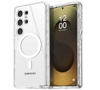 AICase custodia trasparente per Samsung Galaxy S25 Ultra, compatibile con MagSafe, struttura a tre strati, protezione militare, anti-caduta e polvere, robusta e durevole