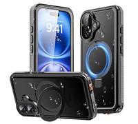 AICase Magnetic per iPhone 16 Custodia impermeabile Magsafe[Anello Supporto Invisibile e Pellicola Protettiva][IP68 Subacqueo][Antigocce][Antipolvere][Real 360] Custodia Protettiva Antiurto