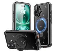 AICase Magnetic per iPhone 16 Plus Custodia impermeabile Magsafe[Anello Supporto Invisibile e Protezione Schermo][IP68 Subacqueo][Antigocce][Antipolvere][Real 360] Custodia Protettiva Antiurto