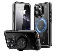 AICase Magnetic per iPhone 16 Pro Custodia impermeabile Magsafe[Anello Supporto Invisibile e Protezione Schermo][IP68 Subacqueo][Antigocce][Antipolvere][Real 360] Custodia Protettiva Antiurto