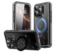 AICase Magnetic per iPhone 16 Pro Max Custodia impermeabile Magsafe[Anello Supporto Invisibile e Pellicola Protettiva][IP68 Subacqueo][Antigocce][Antipolvere][Real 360] Custodia Protettiva Antiurto