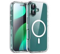 AICase per iPhone 16 Plus Custodia Clear[Compatibile con MagSafe] Protezione anti-caduta per uso intensivo Corpo robusto antiurto/antipolvere 3 strati protettivo militare resistente