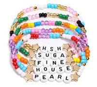 AICase Set di 5 braccialetti impilabili con perline elastiche in stile amicizia Harry Styles Merch,regalo merchandising per i fan, abbinabili all'outfit da concerto, poster in vinile e adesivi