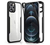AICEK Compatibile con Apple iPhone 12 PRO Cover, 360 Gradi Full Body Custodia per iPhone 12 PRO Bumper Case Cover e Pellicola Schermo Protettivo Screen Protector Antiurto Nero