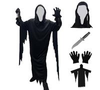 Aicerous® Scream Ghostface Costume di Halloween Ghost Face Costume Costume da Fantasma Urlante Spaventoso, adatto per Halloween, Carnevale, Feste in Maschera, Horror party (XL)