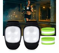 Aicharynic 2 PCS Lampada a LED con Clip, Luci da Corsa Clip Notte Luce Frontale Led Luce di Sicurezza Riflettente LED Ricaricabile luci Running mit 2 PCS Braccialetti di Sicurezza per Corsa Notturna