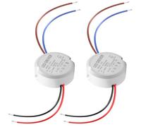 Aicharynic 2 trasformatori LED 12V trasformatore 230V a 12V mini alimentatore IP67 impermeabile DC 12V trasformatore rotondo da incasso 1,25A 15W per interni ed esterni, confezione da 2 pezzi