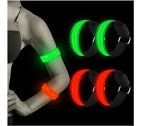 Aicharynic Braccialetto a LED, 4 pezzi, riflettente, con luci a LED, per bambini, luce di sicurezza, per corsa, jogging, escursionismo, corsa, sport all'aria aperta