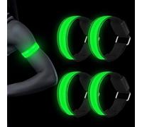 Aicharynic Braccialetto a LED, 4 pezzi, riflettente, con luci a LED, per bambini, luce di sicurezza, per corsa, jogging, escursionismo, corsa, sport all'aria aperta