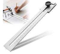 Aicharynic calibro di precisione per marcatura di precisione, 250 mm: strumento di marcatura in acciaio al carbonio, calibro regolabile per lavori in legno, per marcature di precisione (argento Ø250