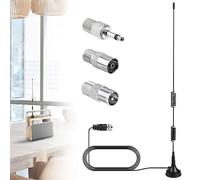 Aicharynic DAB - Radio FM con antenna, base magnetica, 3 m, cavo di prolunga digitale stereo, audio e video, ricevitore home cinema