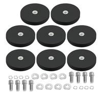 Aicharynic Forti Magneti Set da 8: Ø43mm Magneti in Neodimio Rivestiti in Gomma, Filettatura M6, Antiscivolo e Impermeabili per Esterni e Veicoli, con Accessori di Montaggio (Nero)