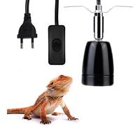 Aicharynic Heiz EU110-250V - Portalampada E27 in ceramica, con cavo per acquario, rettile, lampada UV in ceramica