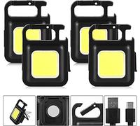 Aicharynic - Mini lampada da lavoro a LED, 4 pezzi, luci di ispezione, ricaricabili, torcia portatile, impermeabile, luce meccanica per campeggio, riparazione di emergenza