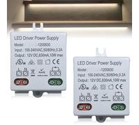 Aicharynic Mini trasformatore LED da 12 V/DC 10 W, 2 pezzi, trasformatore a LED, mini trasformatore, trasformatore LED da 100 - 240 V a 12 V DC, tensione costante, driver di alimentazione per luci e