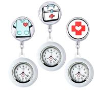 Aicharynic Orologio da Infermiere, 2Pcs Orologio da Taschino Infermieri in Silicone, Infermieri Fob Medical Watch con Spilla Badge Reel Clip Orologi da Tasca, Infermiere Regalo per Infermiere Donna