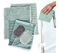 Aicharynic Panno per la pulizia in fibra di bambù: set di 6 panni in bambù, senza aloni, extra assorbenti, sostenibili per finestre, cucina, casa, auto