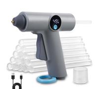 Aicharynic Pistola per colla a caldo batteria: pistola per colla senza fili, display digitale, riscaldamento rapido, senza fili, con 22 bastoncini di colla a caldo, ricarica di tipo C, per riparazioni