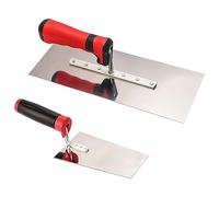 Aicharynic Set di 2 spatole da muratore in acciaio inox, con manico in gomma, per stuccatori, per stuccatori e calcestruzzo