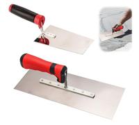 Aicharynic Set di 2 spatole da muratore in acciaio inox, con manico in gomma, per stucco, per calcestruzzo, intonaco
