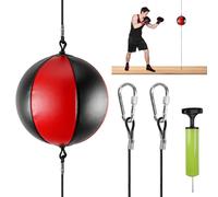 Aicharynic Set per palloni da boxe, set da boxe, sacco da boxe, Speedball per palestra e allenamento a casa, include pompa e accessori, Nero e Rosso, Pugilato, Allenamento per adulti