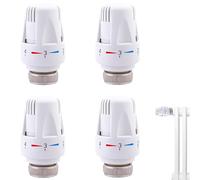 Aicharynic Testina termostatica, 4 pezzi valvola per radiatore M30 x 1,5, termostato del radiatore valvola del radiatore, con posizione antigelo termostato per radiatore testina termostatica